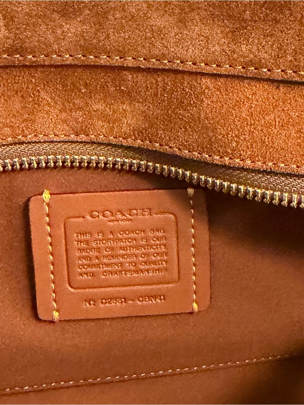 Coach Suede Shoulder Bag in Chestnut - Picture 2 of 5